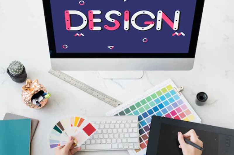 Graphic design students working at computers in a Delhi training institute