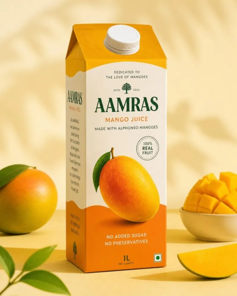 Mango juice carton packaging design